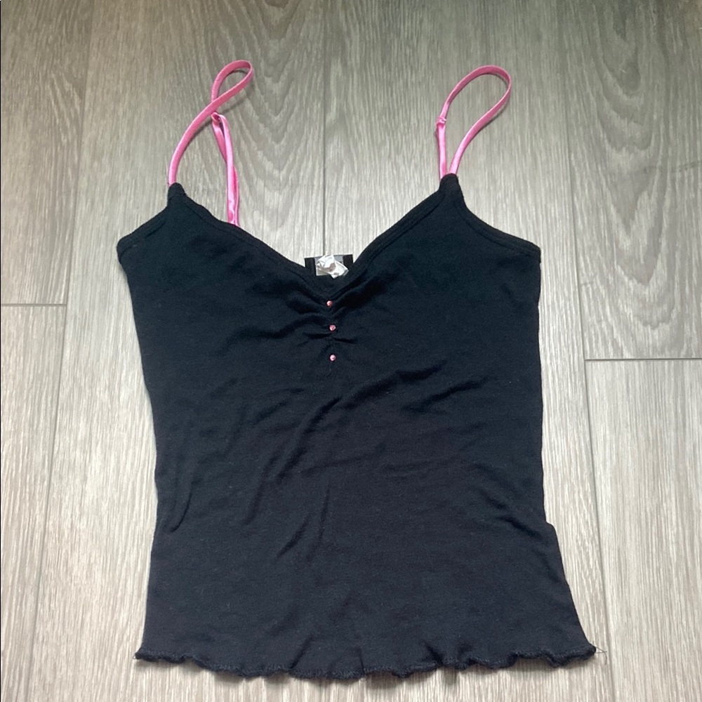 Joyce Leslie Pink and Black Fitted Sleeveless Camisole